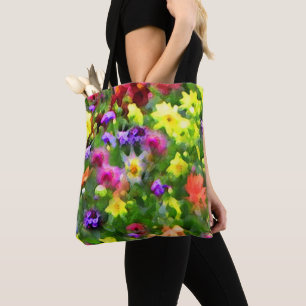 La bolsa de asas floral abstracta de las