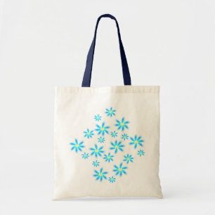 La bolsa de asas floral azul de la diversión