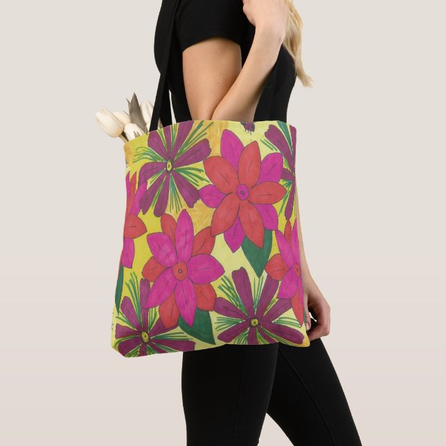 La bolsa de asas floral bohemia rosada del jardín (Detalle)