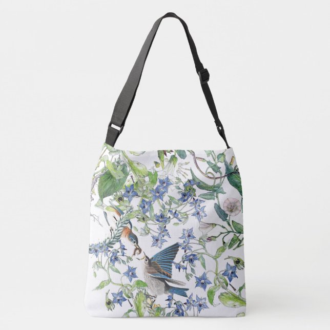La bolsa de asas floral de la borraja de la (Reverso)