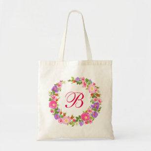 La bolsa de asas floral de la guirnalda del