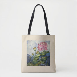 La bolsa de asas floral del arte de la acuarela