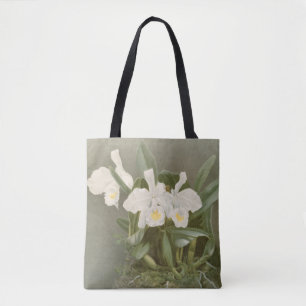 La bolsa de asas floral del arte de la orquídea