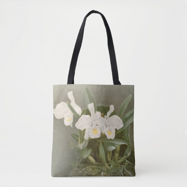La bolsa de asas floral del arte de la orquídea (Anverso)