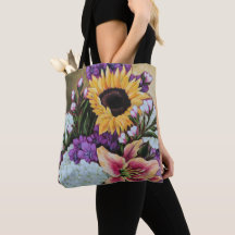 "La bolsa de asas floral del ramo del verano