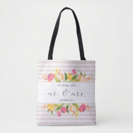 La bolsa de asas floral elegante de Sr. y de