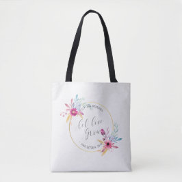 La bolsa de asas floral elegante de Sr. y de