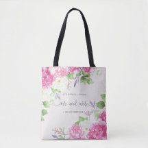 La bolsa de asas floral elegante de Sr. y de