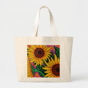 La bolsa de asas floral enrrollada del girasol