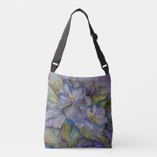 La bolsa de asas floral púrpura del cuerpo de la