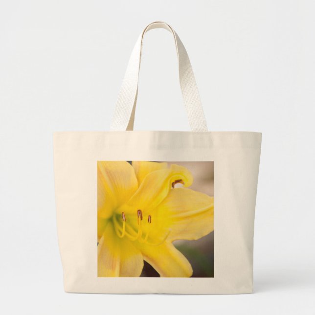 La bolsa de asas floreciente amarilla de la flor (Frente)
