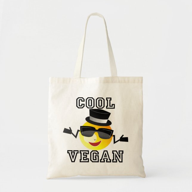 La bolsa de asas fresca de la emoji del vegano (Frente)