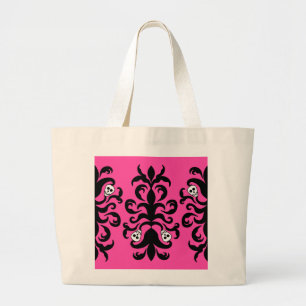 La bolsa de asas grande del damasco gótico lindo