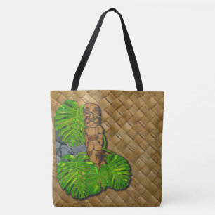 La bolsa de asas hawaiana de la impresión de Tiki