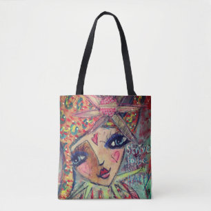 La bolsa de asas hermosa 'se esfuerza ser happy