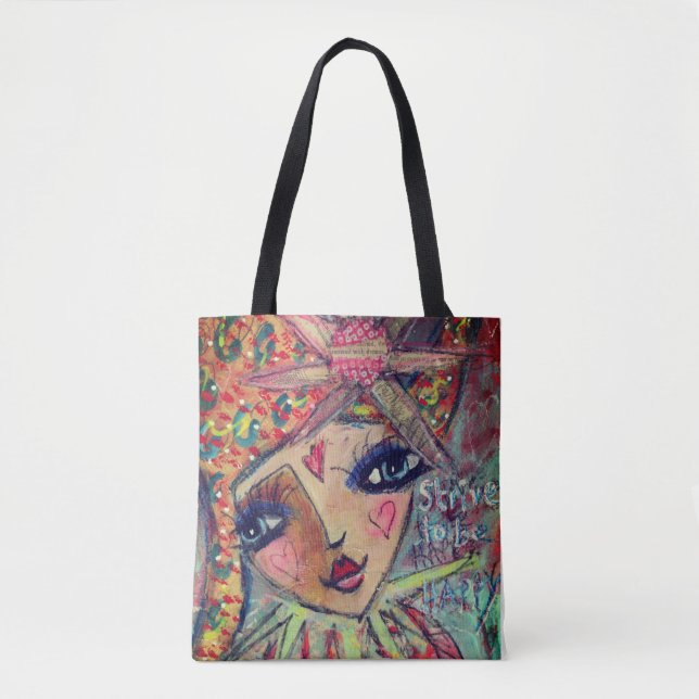 La bolsa de asas hermosa 'se esfuerza ser happy (Anverso)