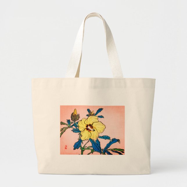 La bolsa de asas JAPONESA de la FLOR de HOKUSAI (Frente)
