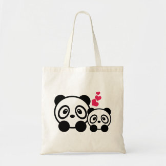 La bolsa de asas linda de 2 pandas