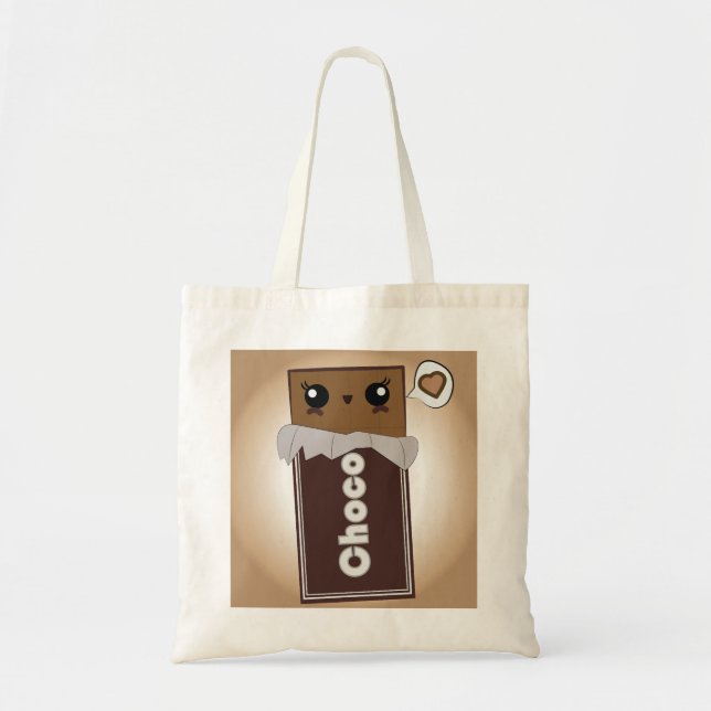 La bolsa de asas linda de la barra de chocolate (Frente)