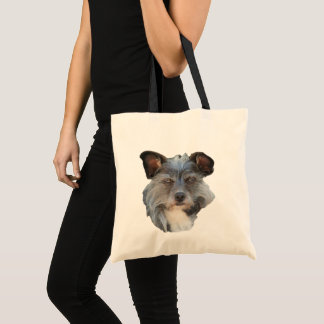 La bolsa de asas linda de la cara del perro de Ter