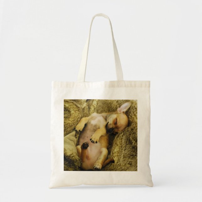 La bolsa de asas linda de la chihuahua el dormir (Frente)
