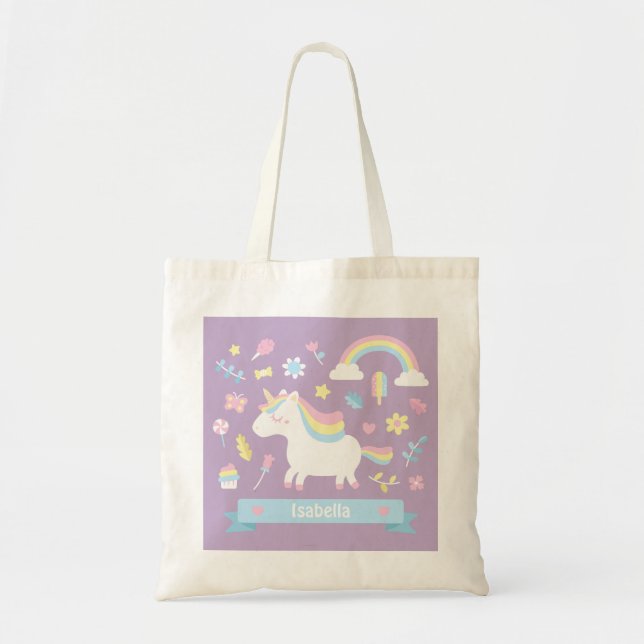 La bolsa de asas linda de la púrpura de los chicas (Frente)