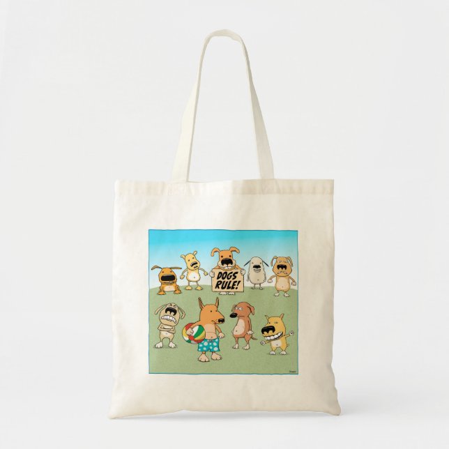 La bolsa de asas linda de la regla de los perros (Frente)