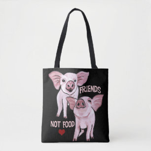La bolsa de asas linda de los cerdos de la comida