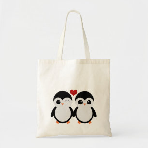 La bolsa de asas linda de los pingüinos