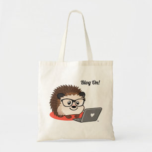 La bolsa de asas linda del erizo para los Bloggers