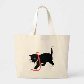 La bolsa de asas linda del gatito del KRW