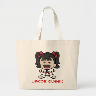 La bolsa de asas linda del karate del chica del