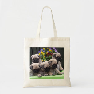 La bolsa de asas linda del perrito del barro