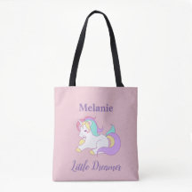 La bolsa de asas linda del unicornio del pequeño