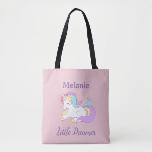 La bolsa de asas linda del unicornio del pequeño
