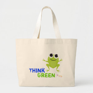 La bolsa de asas linda del verde de la rana