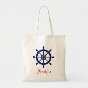 La bolsa de asas náutica azul personalizada de la