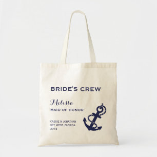 La bolsa de asas náutica de la boda del ancla