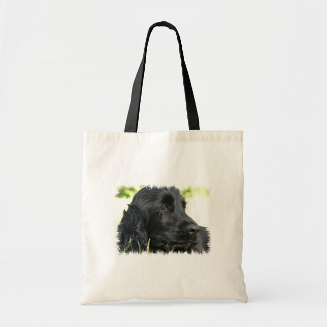 La bolsa de asas negra del perro de cocker spaniel (Frente)