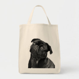 La bolsa de asas negra linda de las compras del