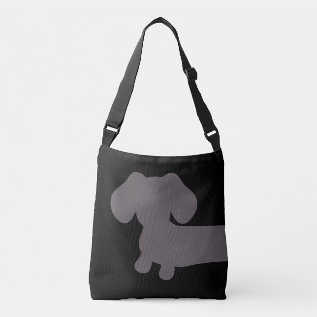 La bolsa de asas negra y gris del Dachshund (Anverso)