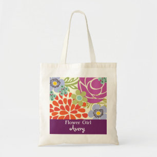 La bolsa de asas nupcial personalizada floral