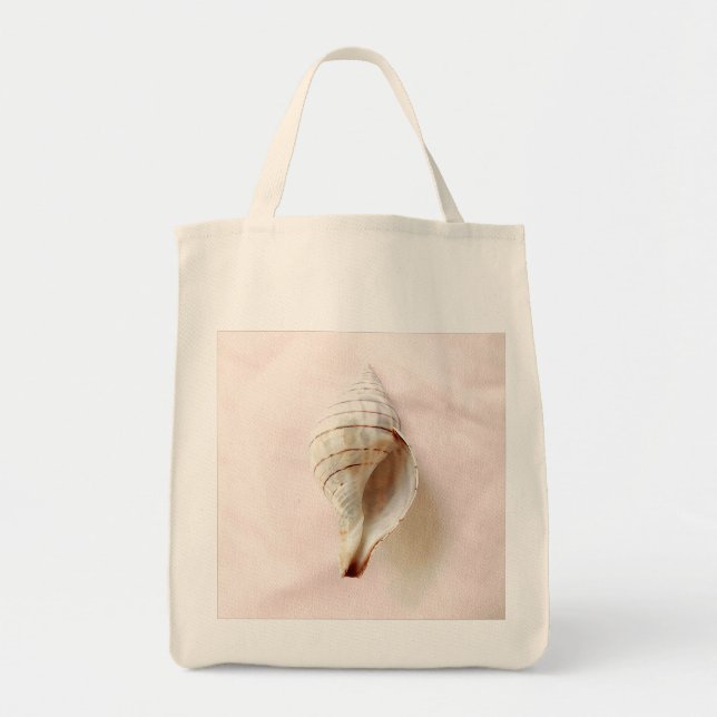 La bolsa de asas orgánica del Seashell rosado (Frente)