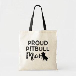 La bolsa de asas orgullosa de la mamá del pitbull