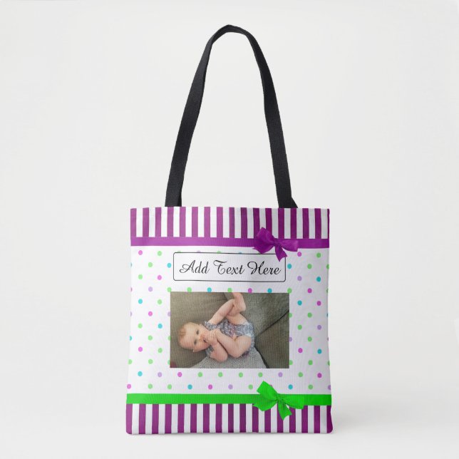 ¡La bolsa de asas personalizada de la foto, añade (Anverso)