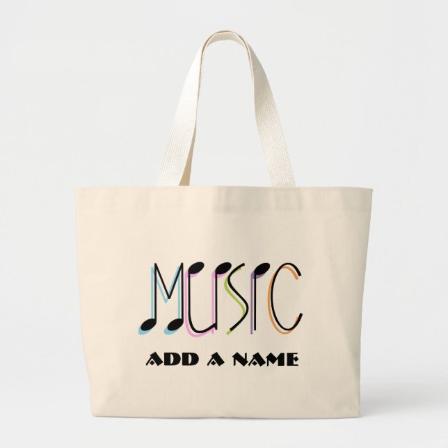 La bolsa de asas personalizada de la música (Frente)