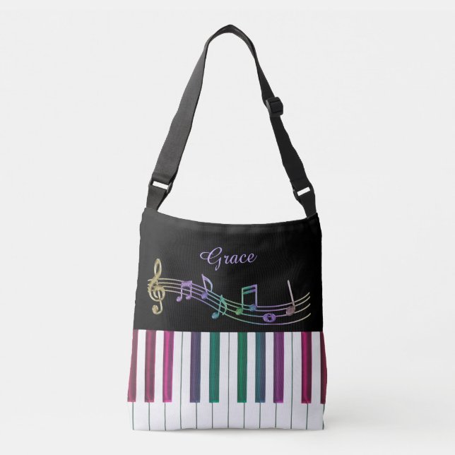 La bolsa de asas personalizada de la música del (Anverso)