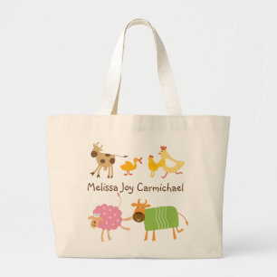 La bolsa de asas personalizada de los animales del