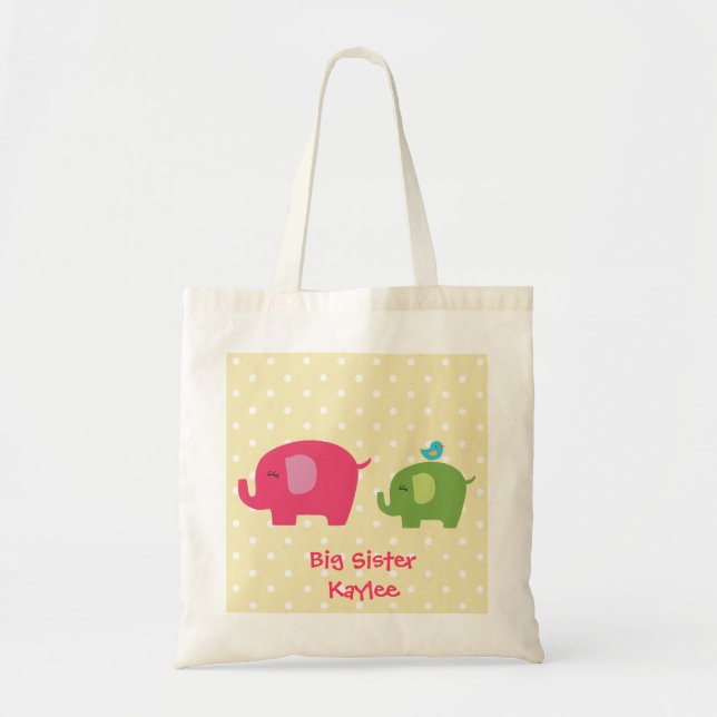 La bolsa de asas personalizada de los elefantes de (Frente)