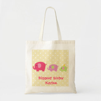 La bolsa de asas personalizada de los elefantes de